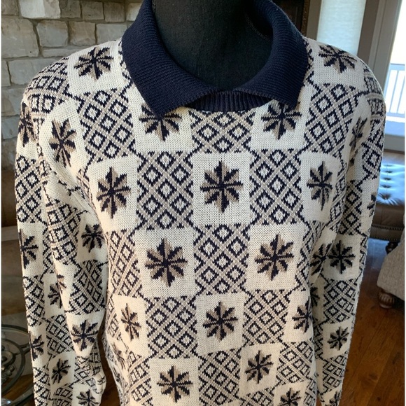 Alfred Dunner Navy Sweater Geometric Print - Picture 4 of 11